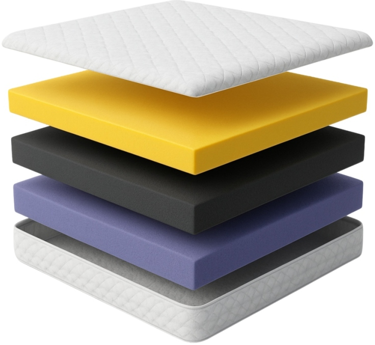 Guardian mattress — exploded layers